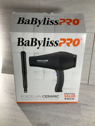 BaBylissPRO BPPP1 Porcelain Ceramic 1" Straightening Iron & Carrera2 Hair Dryer (6922792206519)